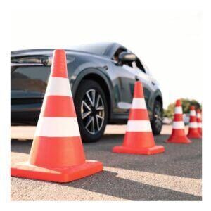 A driving course complete with cones