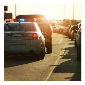 A traffic stop in progress