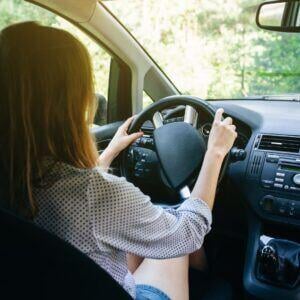 teen driver focusing on the road